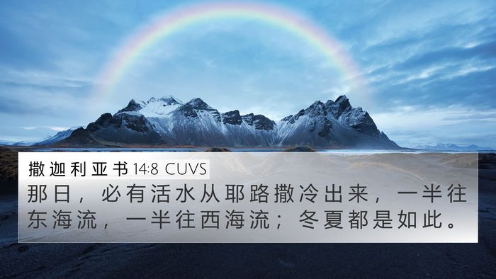 撒 迦 利 亚 书 14:8 CUVS Bible Verse Image