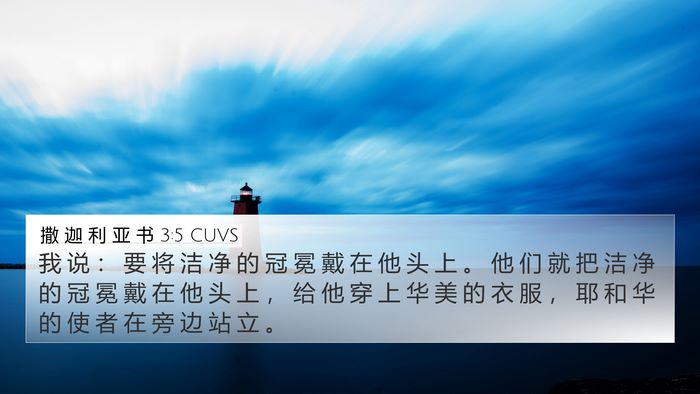撒 迦 利 亚 书 3:5 CUVS Bible Verse Image