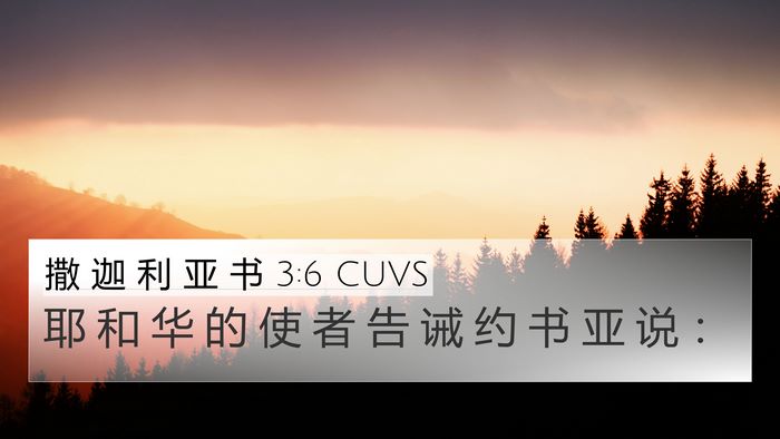 撒 迦 利 亚 书 3:6 CUVS Bible Verse Image