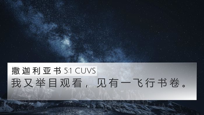 撒 迦 利 亚 书 5:1 CUVS Bible Verse Image