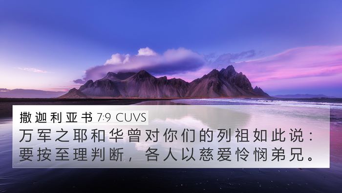 撒 迦 利 亚 书 7:9 CUVS Bible Verse Image