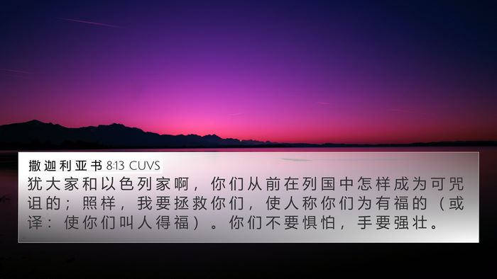 撒 迦 利 亚 书 8:13 CUVS Bible Verse Image