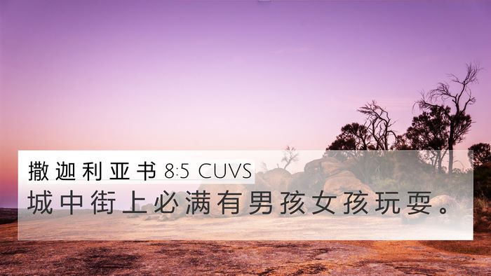 撒 迦 利 亚 书 8:5 CUVS Bible Verse Image