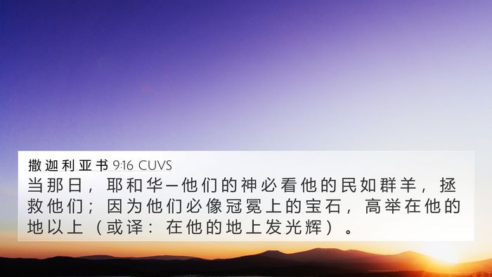 撒 迦 利 亚 书 9:16 CUVS 4K Wallpaper - 当 那 日 ， 耶 和 华 ─ 他 们 的 神 - 4K Wallpaper Bible Verse