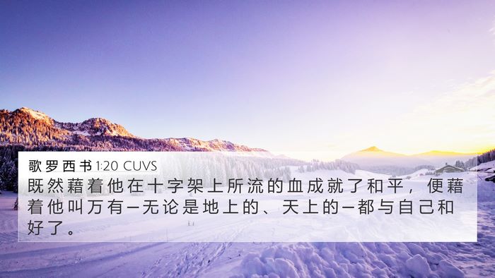 歌 罗 西 书 1:20 CUVS Bible Verse Image