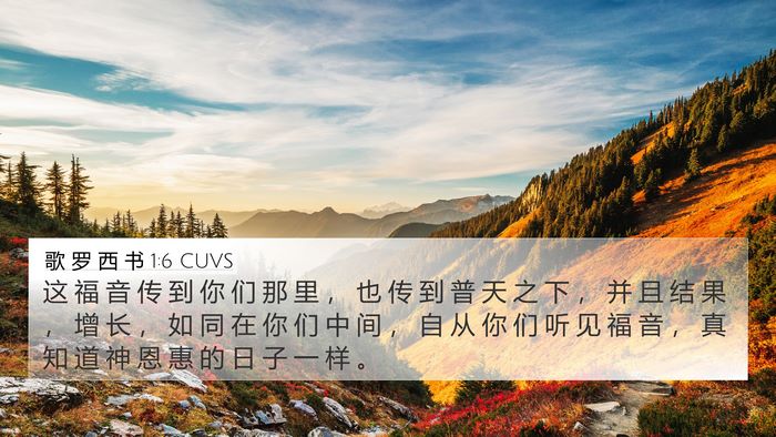 歌 罗 西 书 1:6 CUVS Bible Verse Image