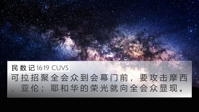民 数 记 16:19 CUVS Bible Verse Image