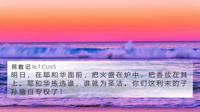 民 数 记 16:7 CUVS Bible Verse Image