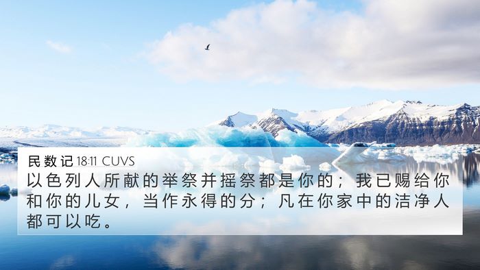 民 数 记 18:11 CUVS 4K Wallpaper - 以 色 列 人 所 献 的 举 祭 并 摇 祭 - 4K Wallpaper Bible Verse