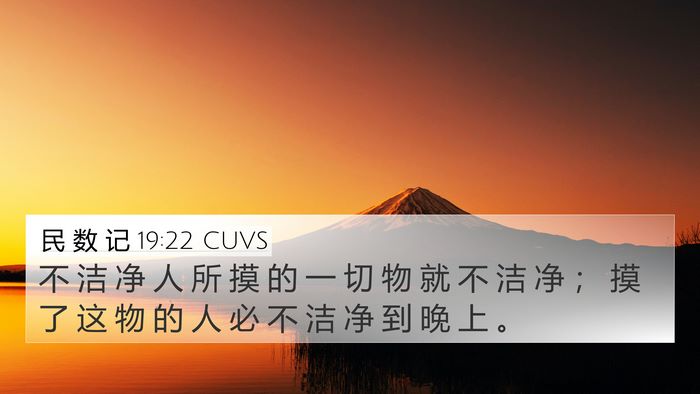 民 数 记 19:22 CUVS Bible Verse Image