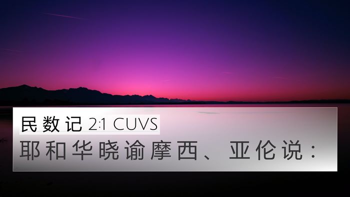 民 数 记 2:1 CUVS Bible Verse Image
