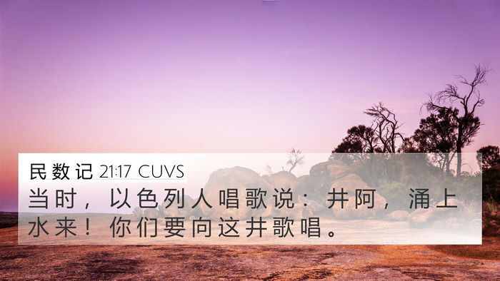 民 数 记 21:17 CUVS 4K Wallpaper - 当 时 ， 以 色 列 人 唱 歌 说 ： 井 - 4K Wallpaper Bible Verse