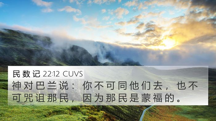 民 数 记 22:12 CUVS 4K Wallpaper - 神 对 巴 兰 说 ： 你 不 可 同 他 们 - 4K Wallpaper Bible Verse