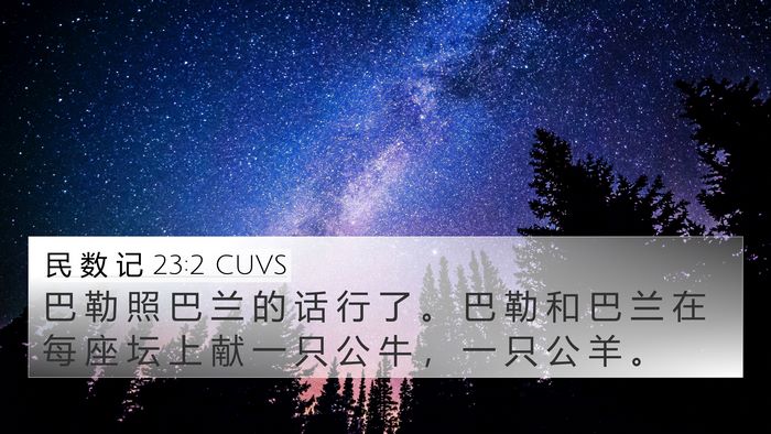 民 数 记 23:2 CUVS Bible Verse Image