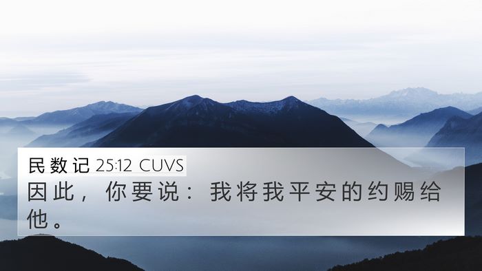 民 数 记 25:12 CUVS 4K Wallpaper - 因 此 ， 你 要 说 ： 我 将 我 平 安 - 4K Wallpaper Bible Verse