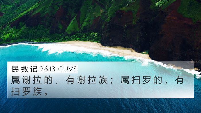 民 数 记 26:13 CUVS 4K Wallpaper - 属 谢 拉 的 ， 有 谢 拉 族 ； 属 扫 - 4K Wallpaper Bible Verse