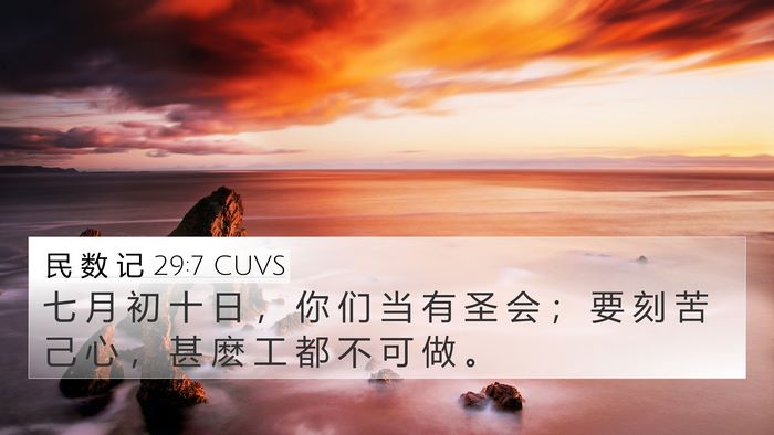 民 数 记 29:7 CUVS 4K Wallpaper - 七 月 初 十 日 ， 你 们 当 有 圣 会 - 4K Wallpaper Bible Verse