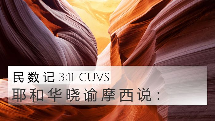 民 数 记 3:11 CUVS 4K Wallpaper - 耶 和 华 晓 谕 摩 西 说 - 4K Wallpaper Bible Verse