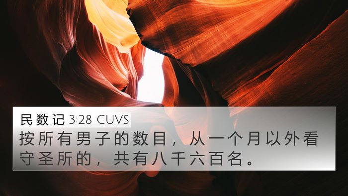 民 数 记 3:28 CUVS Bible Verse Image