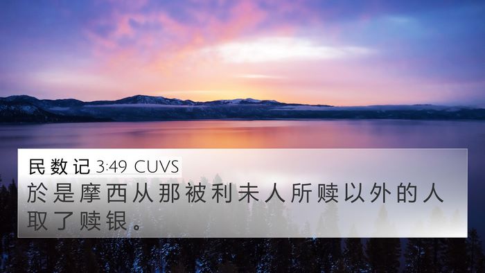 民 数 记 3:49 CUVS 4K Wallpaper - 於 是 摩 西 从 那 被 利 未 人 所 赎 - 4K Wallpaper Bible Verse