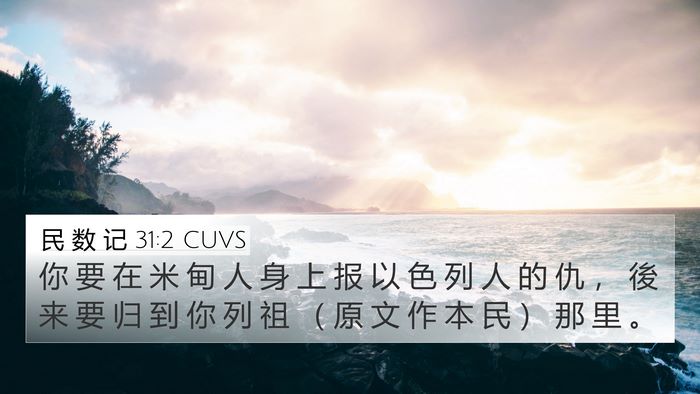 民 数 记 31:2 CUVS 4K Wallpaper - 你 要 在 米 甸 人 身 上 报 以 色 列 - 4K Wallpaper Bible Verse