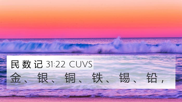 民 数 记 31:22 CUVS Bible Verse Image