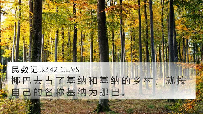 民 数 记 32:42 CUVS 4K Wallpaper - 挪 巴 去 占 了 基 纳 和 基 纳 的 乡 - 4K Wallpaper Bible Verse