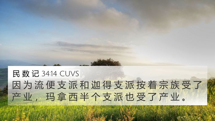 民 数 记 34:14 CUVS 4K Wallpaper - 因 为 流 便 支 派 和 迦 得 支 派 按 - 4K Wallpaper Bible Verse