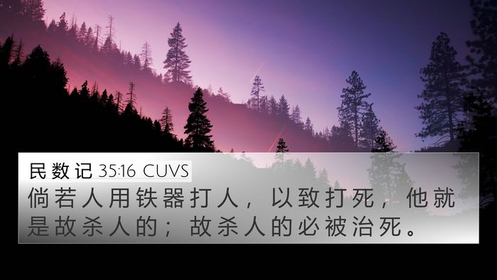 民 数 记 35:16 CUVS Bible Verse Image