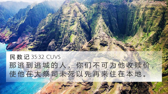 民 数 记 35:32 CUVS 4K Wallpaper - 那 逃 到 逃 城 的 人 ， 你 们 不 可 - 4K Wallpaper Bible Verse