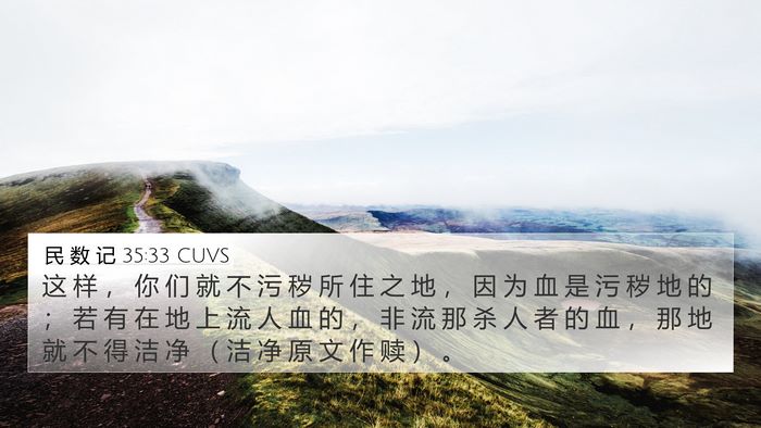 民 数 记 35:33 CUVS Bible Verse Image