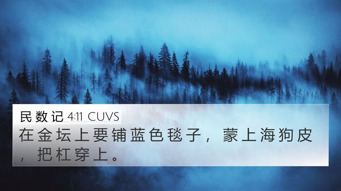 民 数 记 4:11 CUVS 4K Wallpaper - 在 金 坛 上 要 铺 蓝 色 毯 子 ， 蒙 - 4K Wallpaper Bible Verse