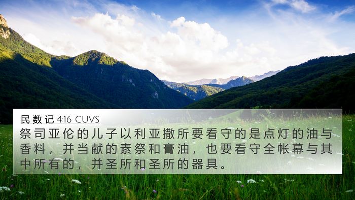民 数 记 4:16 CUVS 4K Wallpaper - 祭 司 亚 伦 的 儿 子 以 利 亚 撒 所 - 4K Wallpaper Bible Verse