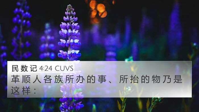 民 数 记 4:24 CUVS Bible Verse Image