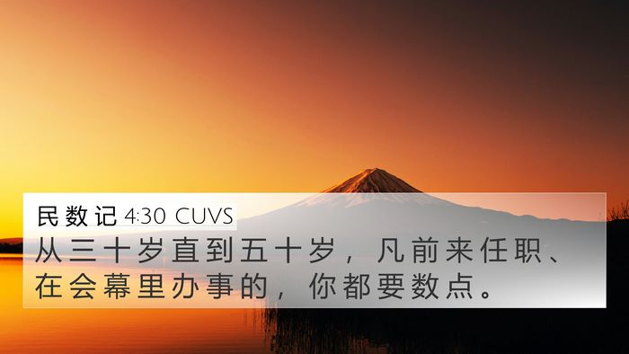 民 数 记 4:30 CUVS Bible Verse Image