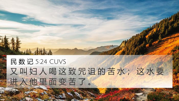 民 数 记 5:24 CUVS 4K Wallpaper - 又 叫 妇 人 喝 这 致 咒 诅 的 苦 水 - 4K Wallpaper Bible Verse