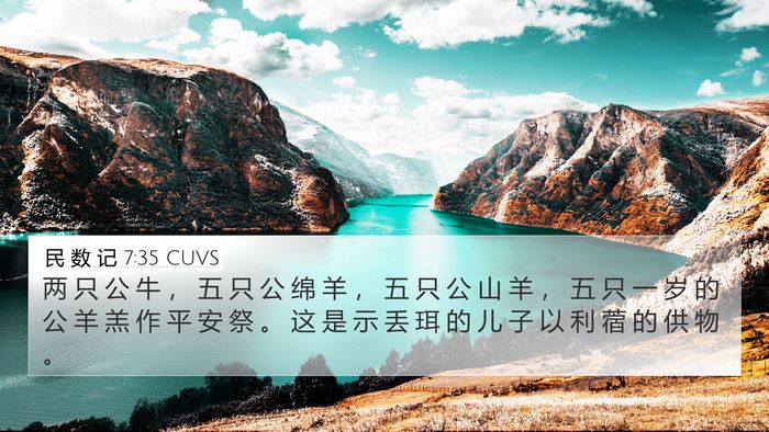 民 数 记 7:35 CUVS Bible Verse Image