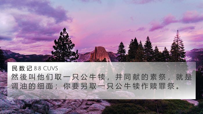 民 数 记 8:8 CUVS Bible Verse Image
