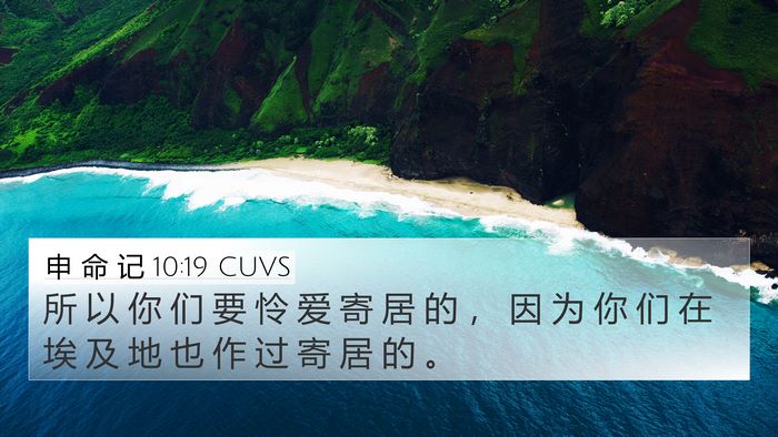 申 命 记 10:19 CUVS Bible Verse Image