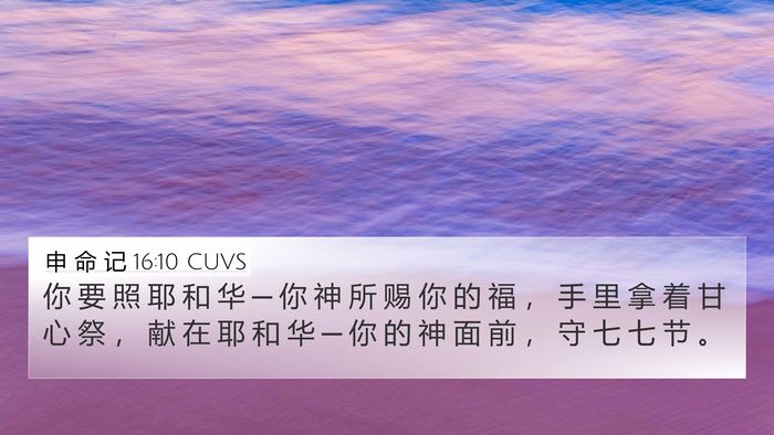 申 命 记 16:10 CUVS Bible Verse Image