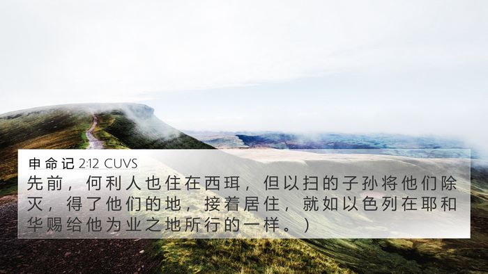申 命 记 2:12 CUVS Bible Verse Image