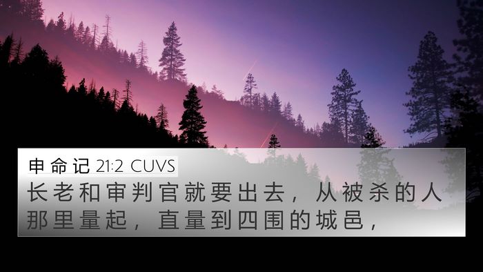 申 命 记 21:2 CUVS 4K Wallpaper - 长 老 和 审 判 官 就 要 出 去 ， 从 - 4K Wallpaper Bible Verse