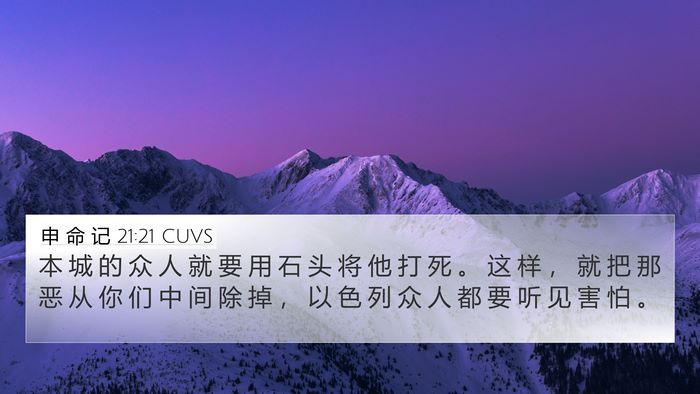 申 命 记 21:21 CUVS Bible Verse Image