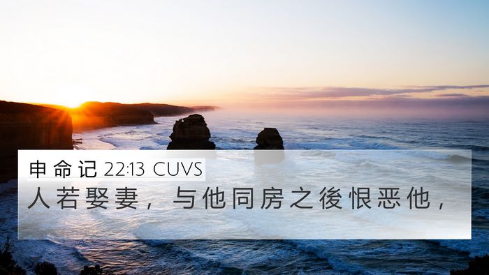 申 命 记 22:13 CUVS 4K Wallpaper - 人 若 娶 妻 ， 与 他 同 房 之 後 恨 - 4K Wallpaper Bible Verse