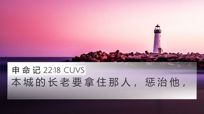 申 命 记 22:18 CUVS 4K Wallpaper - 本 城 的 长 老 要 拿 住 那 人 ， 惩 - 4K Wallpaper Bible Verse