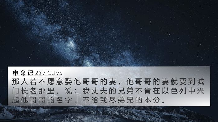 申 命 记 25:7 CUVS Bible Verse Image