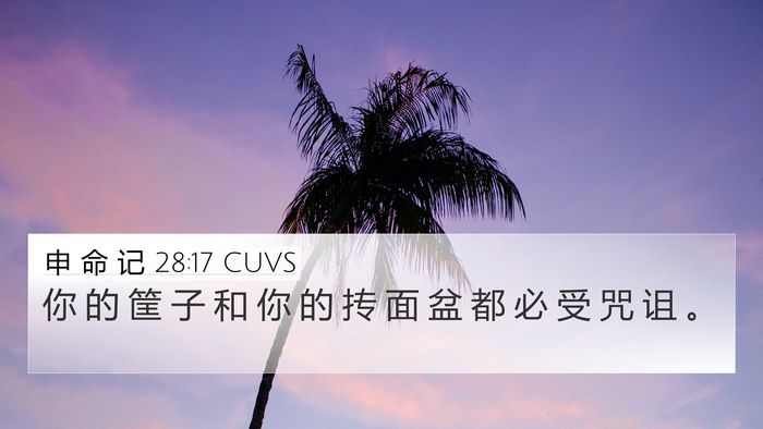 申 命 记 28:17 CUVS 4K Wallpaper - 你 的 筐 子 和 你 的 抟 面 盆 都 必 - 4K Wallpaper Bible Verse