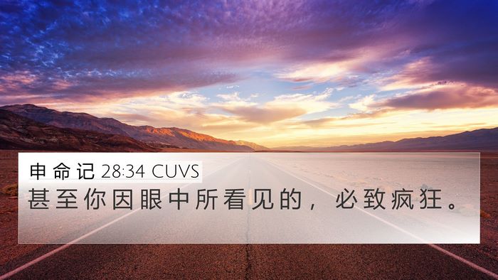 申 命 记 28:34 CUVS Bible Verse Image