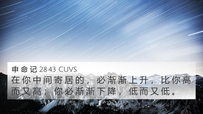 申 命 记 28:43 CUVS Bible Verse Image