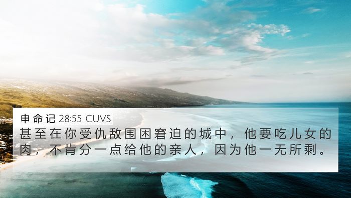申 命 记 28:55 CUVS Bible Verse Image
